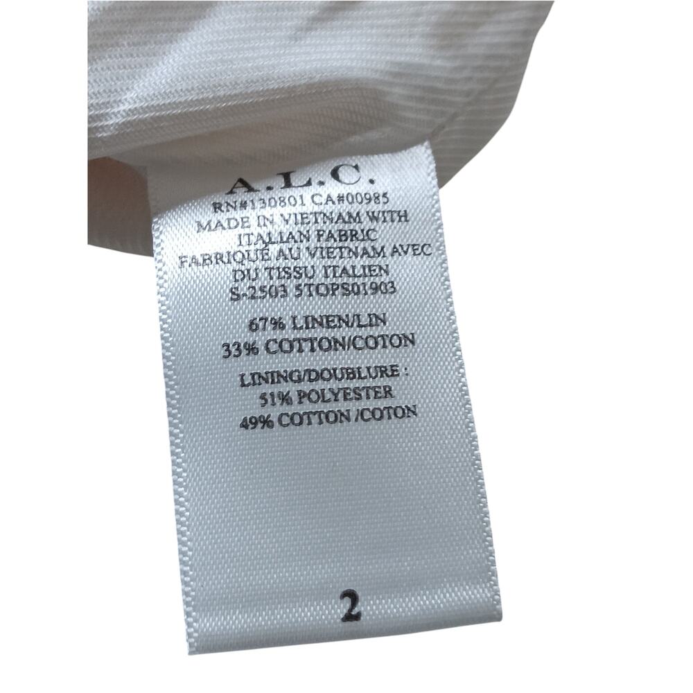 New with Tags A.L.C. Maxwell Linen Blend Vest Ivory Size 2 Button Front Top - Picture 12 of 13
